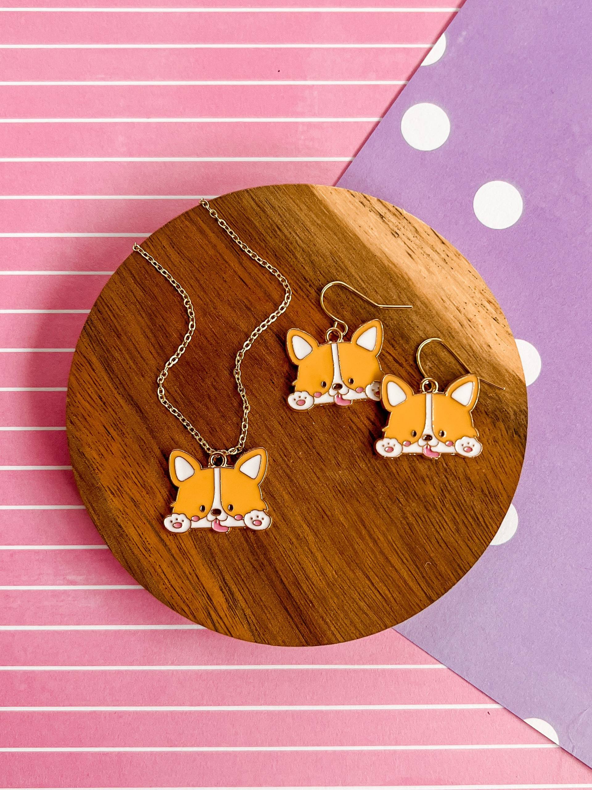 Baby Corgis Set - Hunde Halskette Schmuck Kinder Für Mädchen Welpen Charm Geschenk von littlegembabes