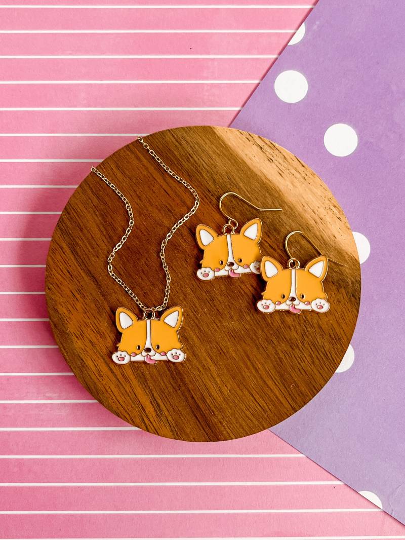 Baby Corgis Set - Hunde Halskette Schmuck Kinder Für Mädchen Welpen Charm Geschenk von littlegembabes