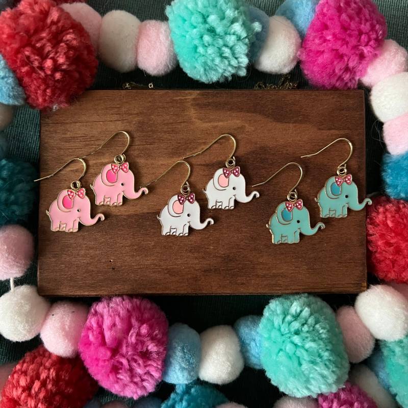 Ellie Der Elefant Ohrringe - Baumeln Kinderohrringe Kinderschmuck Kleines Mädchen Schmuck Tropfen von littlegembabes
