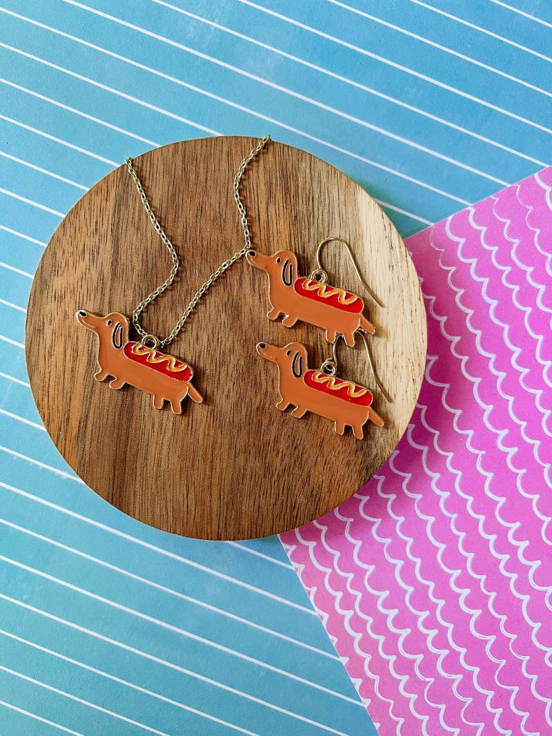 Mikey Der Weiner Hund - Hundeohrringe Hundehalskette Ohrhänger Kinderohrringe Kinderschmuck Schmuck Für Kleine Mädchen Tropfenohrringe von littlegembabes