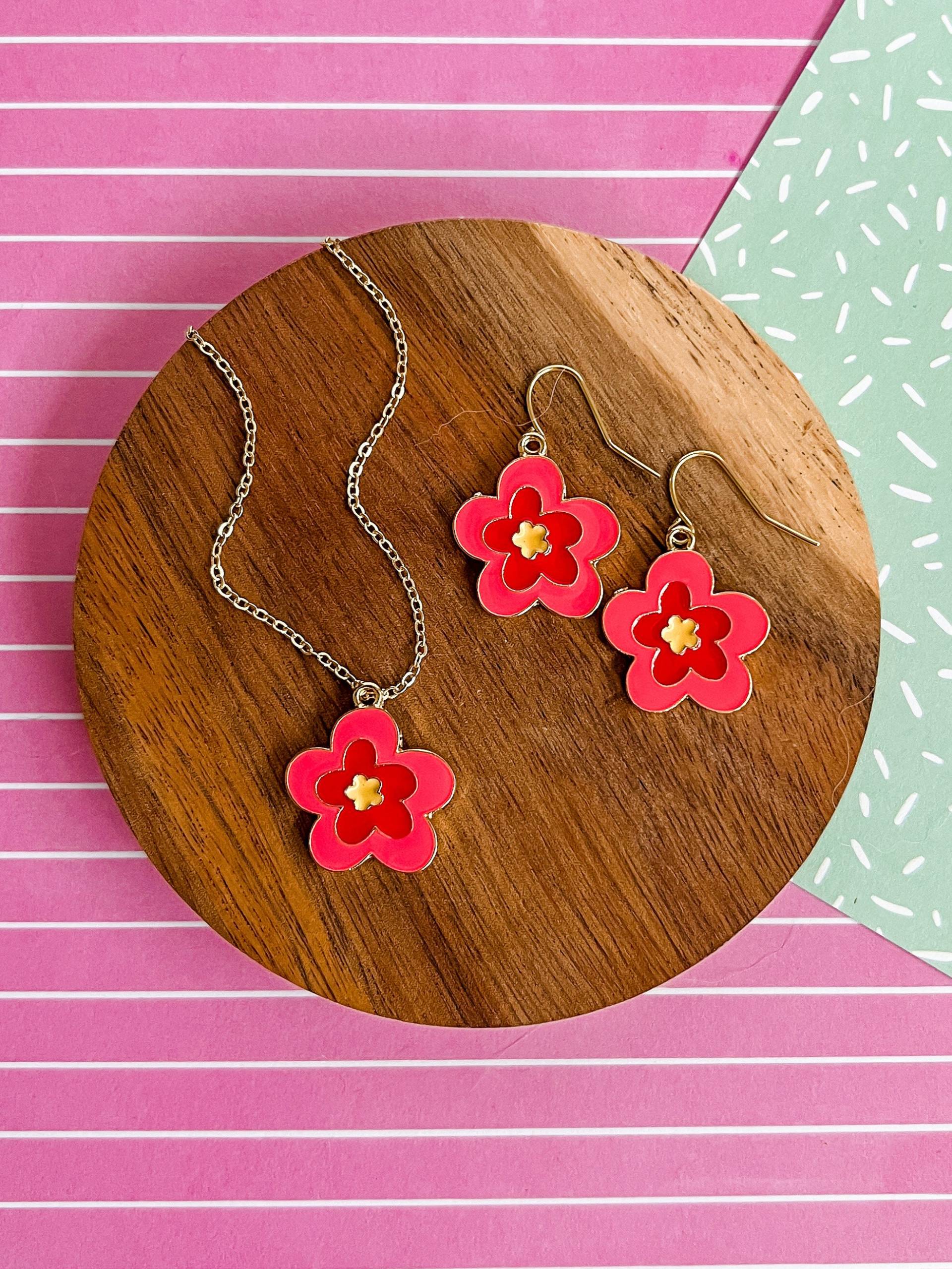 Mod Halskette - Blumen Ohrringe Schmuck Kinder Mädchen Natur -Charm von littlegembabes