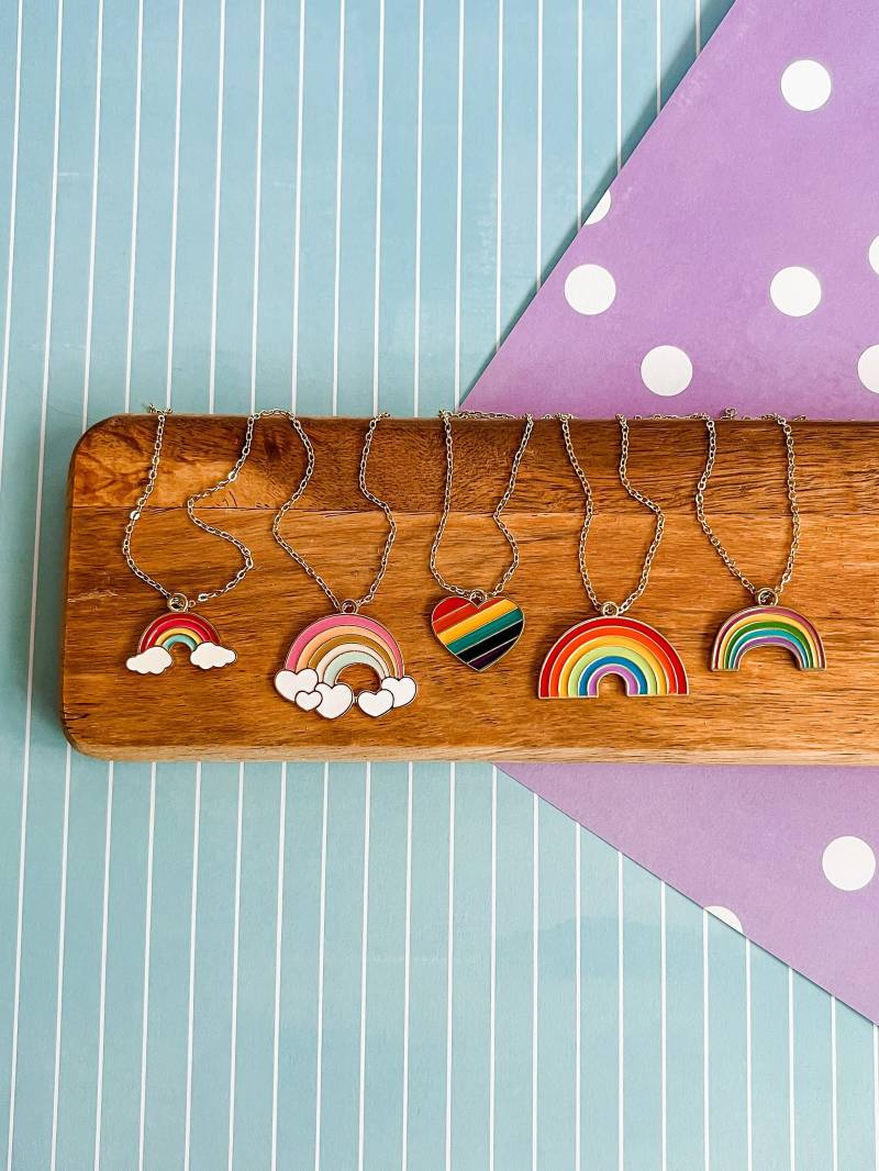 Regenbogen Halsketten - Halskette Schmuck Kinderschmuck Mädchen Bunte Charm Geschenk von littlegembabes