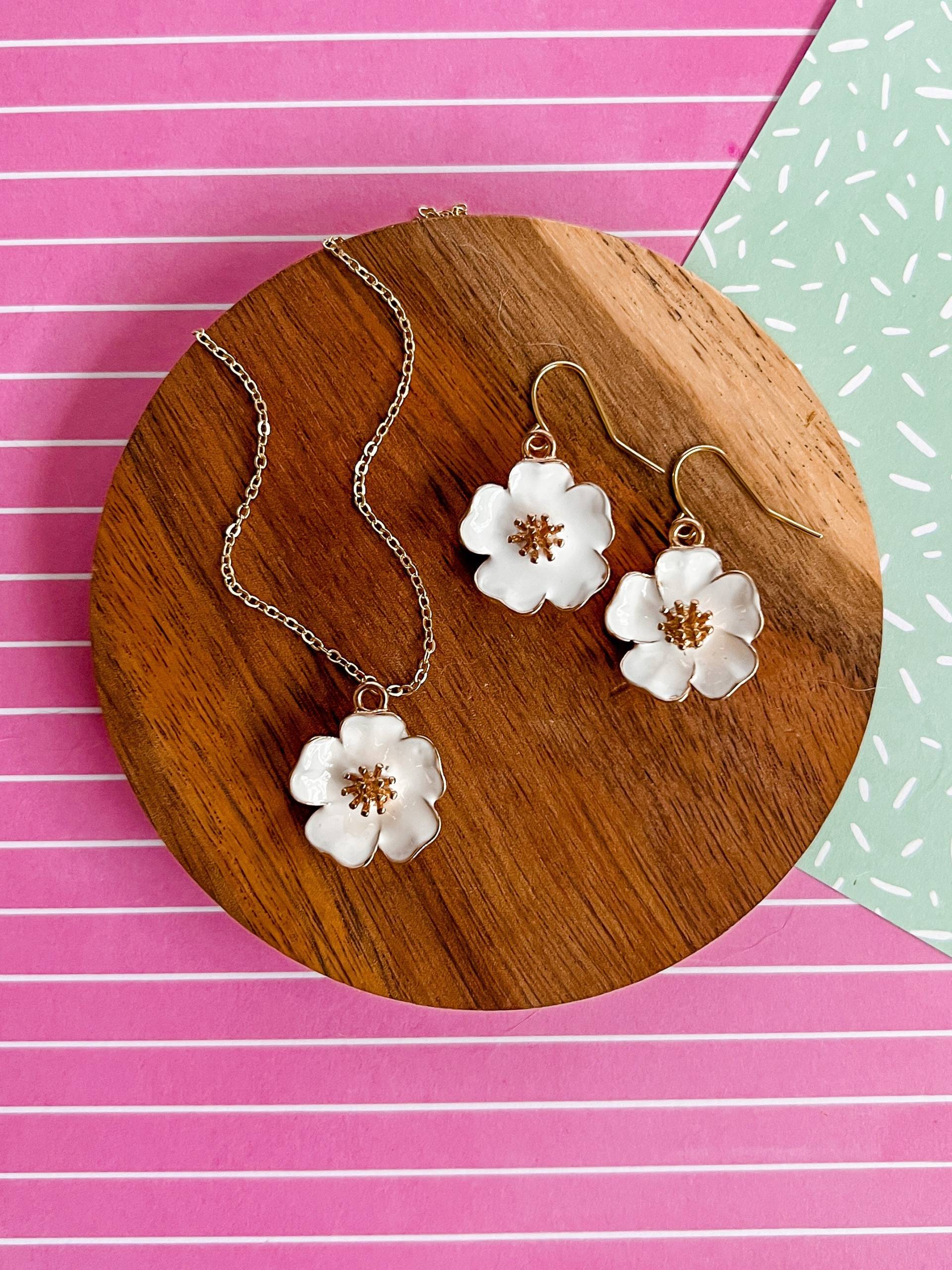 Tilly Halsketten Set - Blumen Halskette Schmuck Kinder Mädchen Ohrringe Charm Geschenk Für von littlegembabes