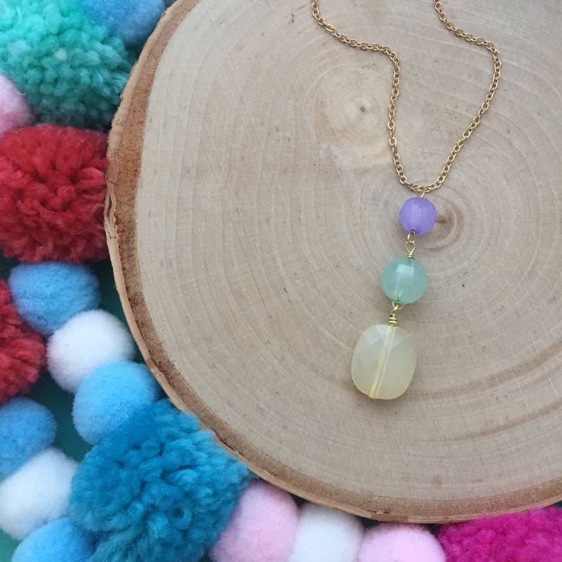 Zitrone Sorbet Kette - Perlenkette Perlen Schmuck Kinder Schmuck-Mädchen Schmuck-Modern Handgemachte Halskette-Mädchen, Geschenk von littlegembabes