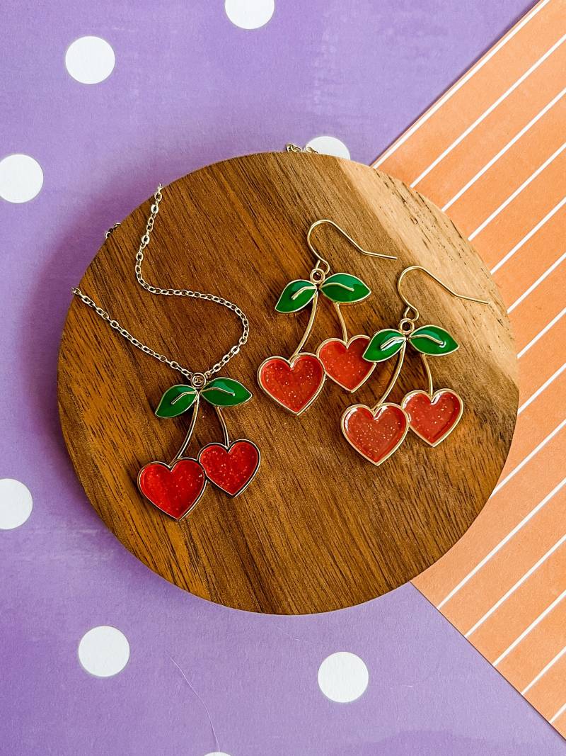 Zucker Kirsch Liebe Halskette - Schmuck Kinder Mädchen Süßer -Charm -Mädchen Geschenk von littlegembabes