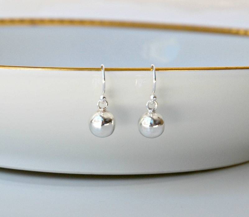 Kugel Ohrringe, Sterling Silber Oder Gold-Vermeil, 8 Mm Kugeln, Bequeme Ohrhaken Kugel Ohrringe, Sterling Silber Oder Gold-Vermeil, 8 Mm Kugeln, Bequeme Ohrhaken von littleglamour