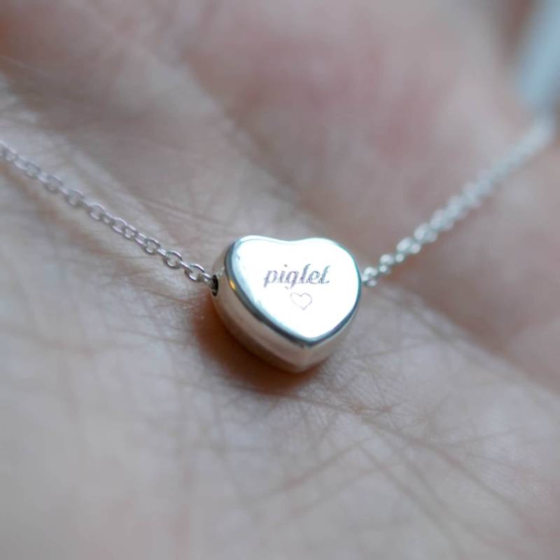 Personalisierte Sterling Silber Herz Halskette, Gravierbar Anhänger, Name, Initialen, Datum Personalisierte Sterling Silber Herz Halskette, Gravierbar Anhänger, Name, Initialen, Datum von littleglamour