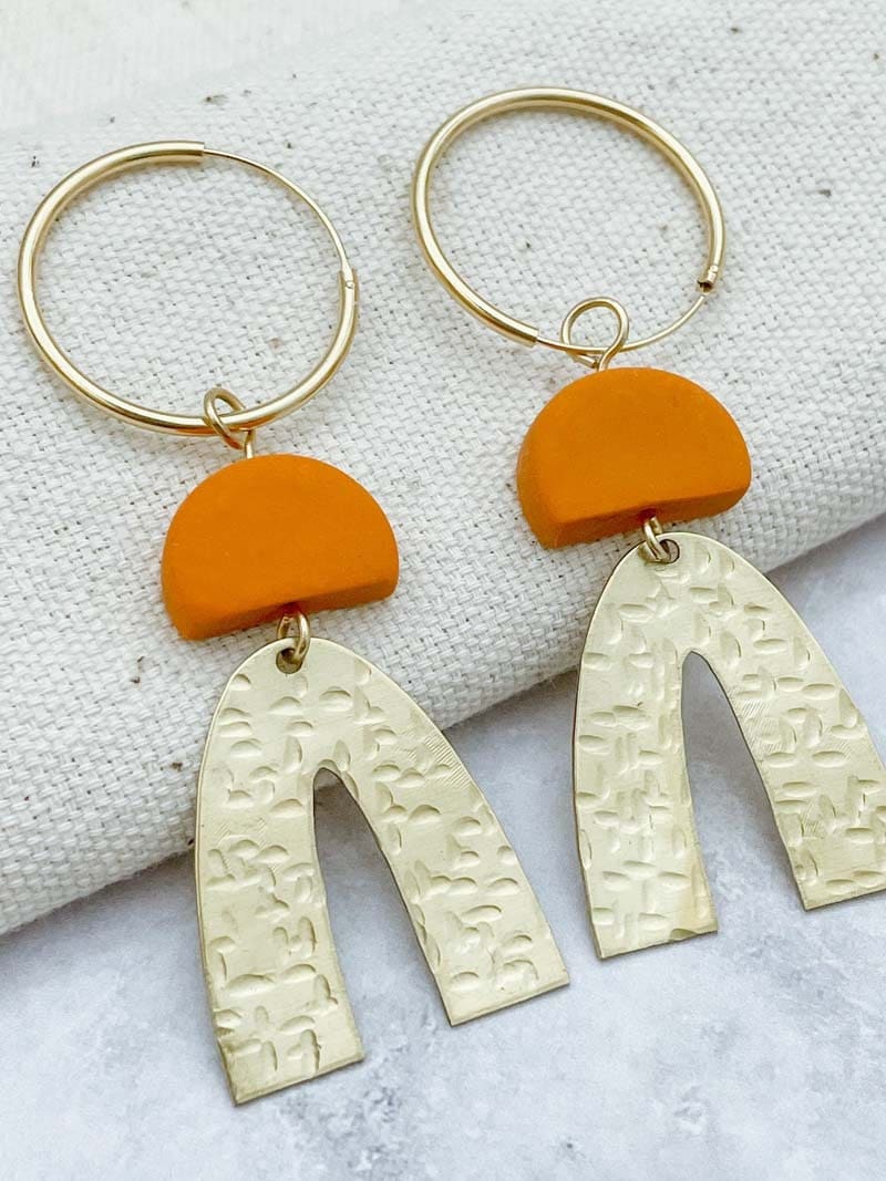 Polymer Clay Ohrringe Grace Brass von littlehavenWeltladen