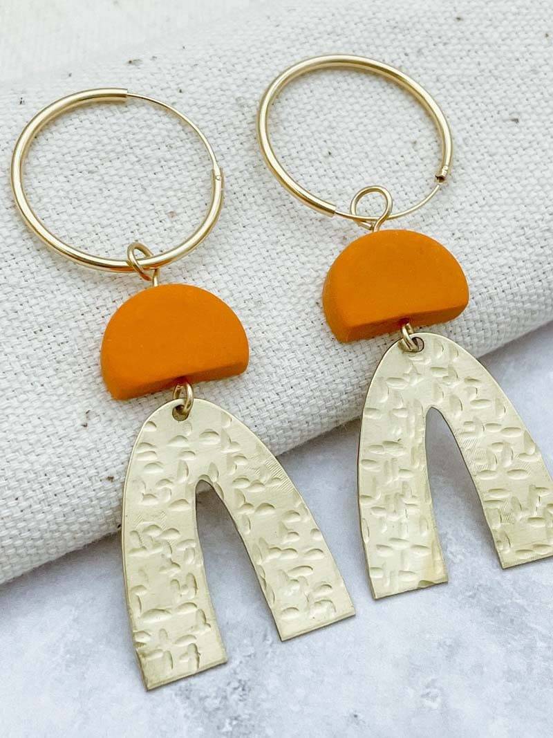 Polymer Clay Ohrringe Grace Brass von littlehavenWeltladen