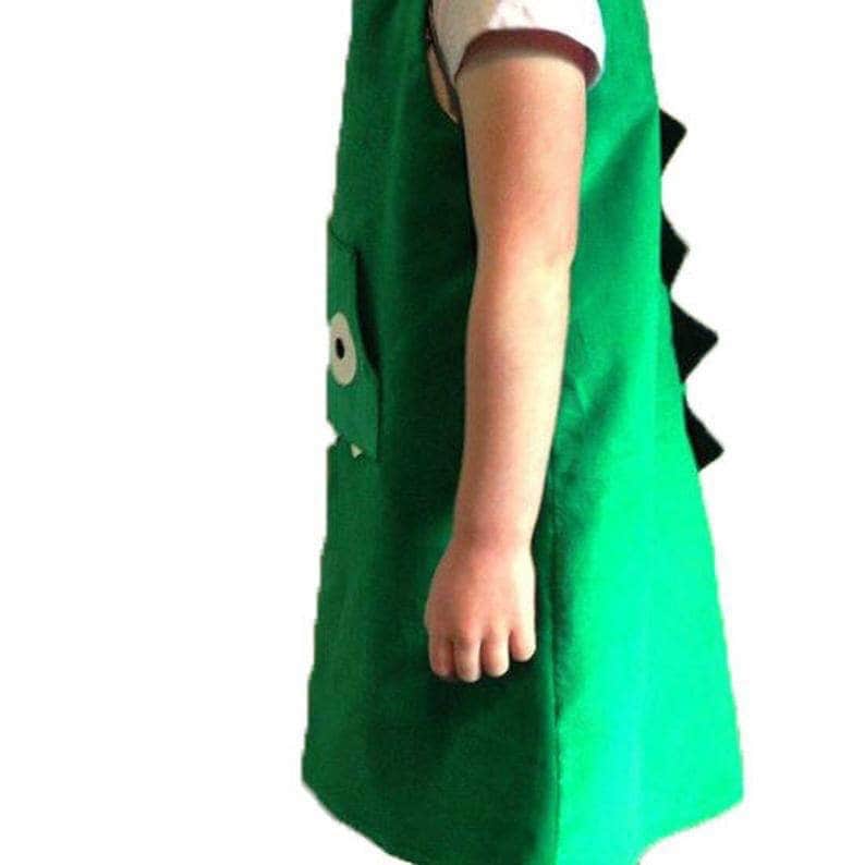 Mädchen Grün Dinosaurier Kleid Mit Tasche & Spikes Baby Kleinkind Kind Alter 2-3 Jahre von littleimaginationsuk