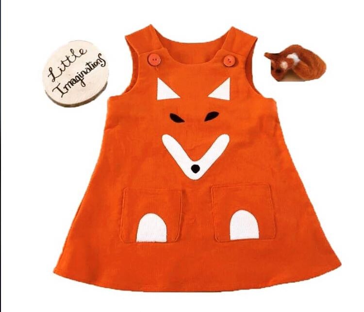 Fuchskleid Für Mädchen Umber Orange Waldtier Outfit von littleimaginationsuk
