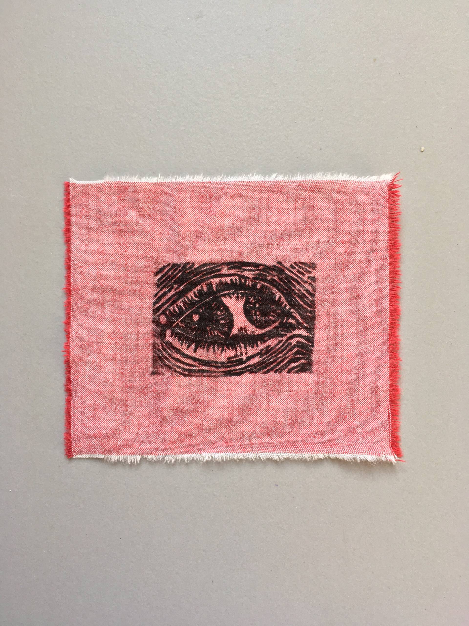 "Rot & Weisser "Pupula Beidseitig" Blockprint Aufnäher." "Rot & Weisser "Pupula Beidseitig" Blockprint Aufnäher." von littlemillipede