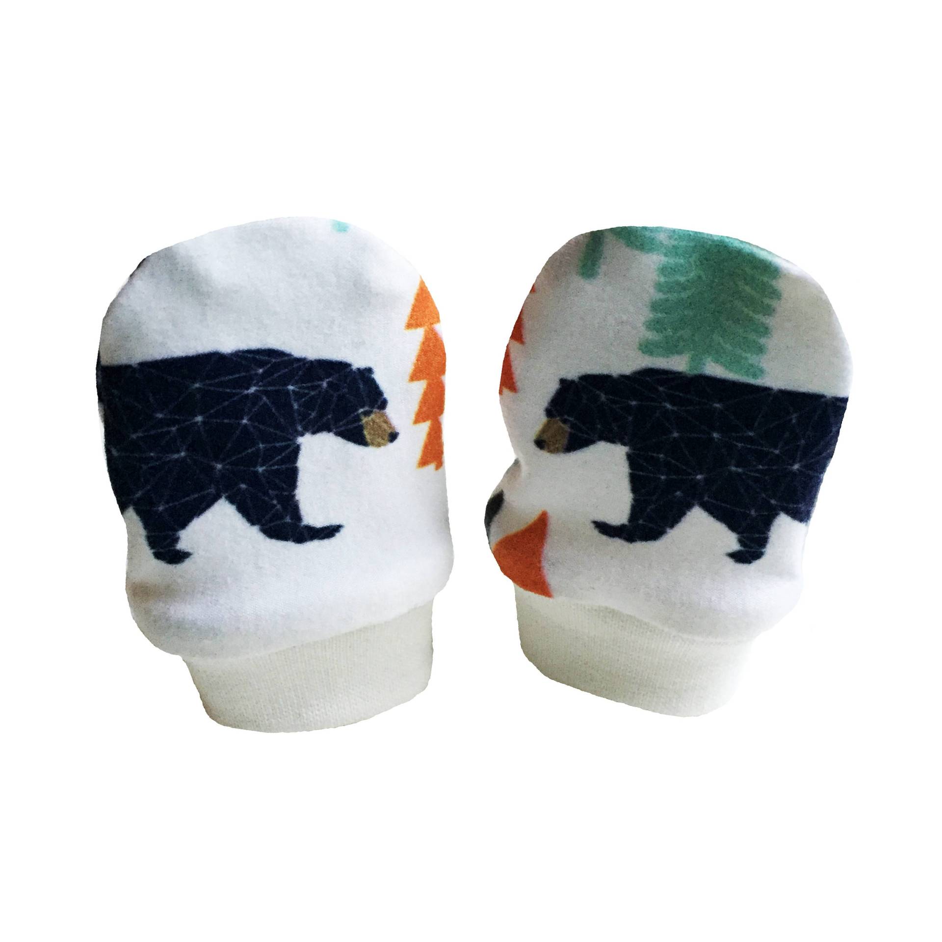 Baby Manschette Kratzer Handschuhe, Bären, Berge, Fäustlinge, Bleiben Auf Super Weich, Neues von littlepatternhouse