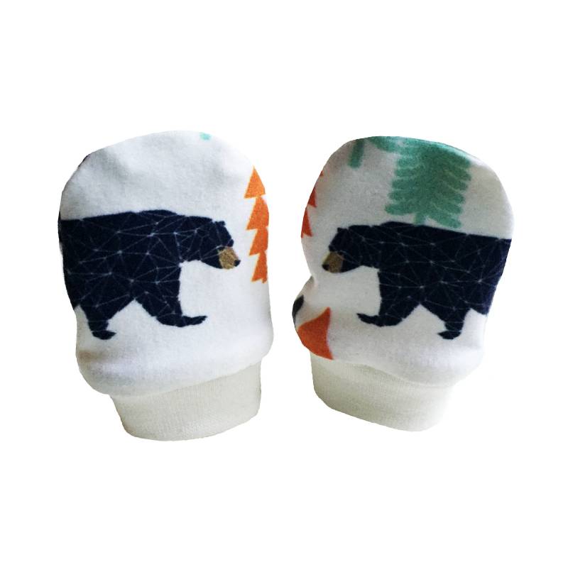 Baby Manschette Kratzer Handschuhe, Bären, Berge, Fäustlinge, Bleiben Auf Super Weich, Neues von littlepatternhouse