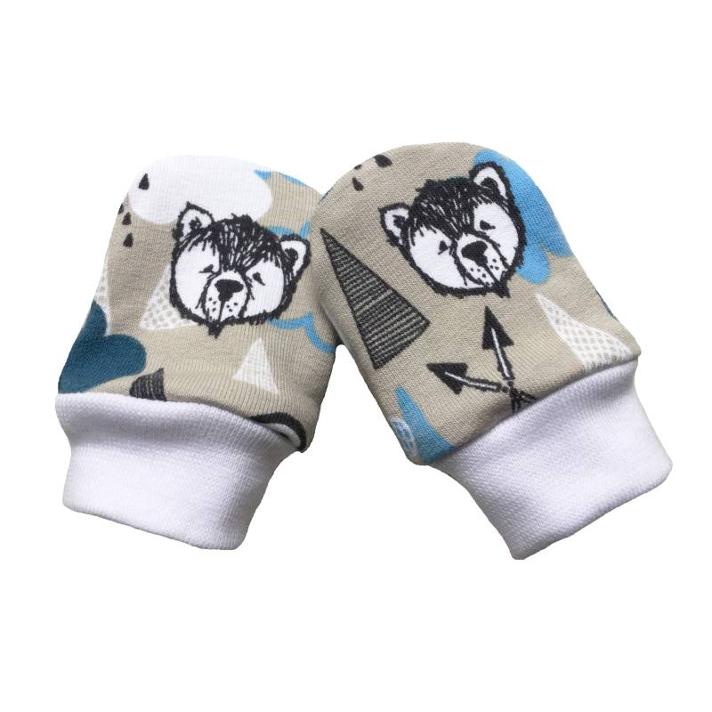 Baby-Manschette Kratzer-Handschuhe, Bären, Berge, Kratzhandschuhe, Auf Fäustlinge Bleiben, Oeko-Tex 100, Neues Baby Geschenk 0-3M Oder 3-9M von littlepatternhouse