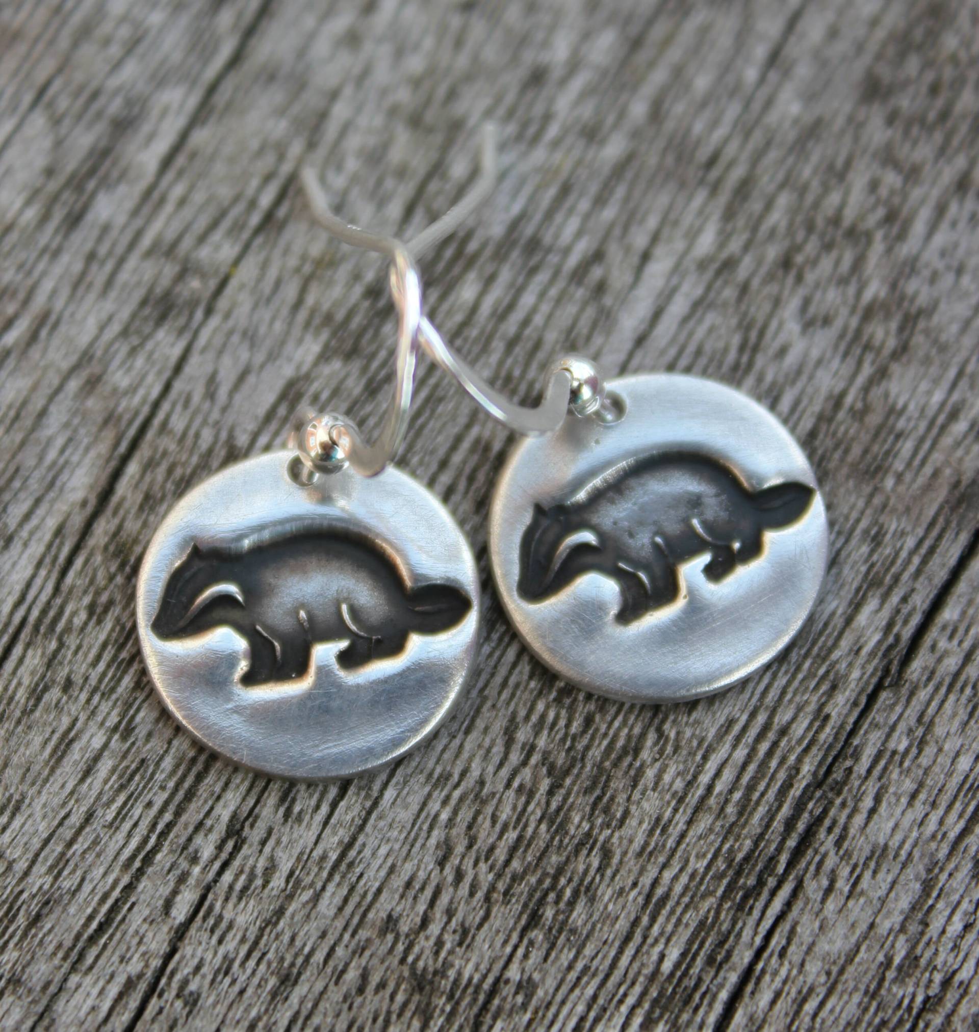 Dachs Ohrringe, Schmuck, Tier Landschaft Wilde Kreatur Wildtier Inspiriert, Wildlife Aid von littlesilverhedgehog