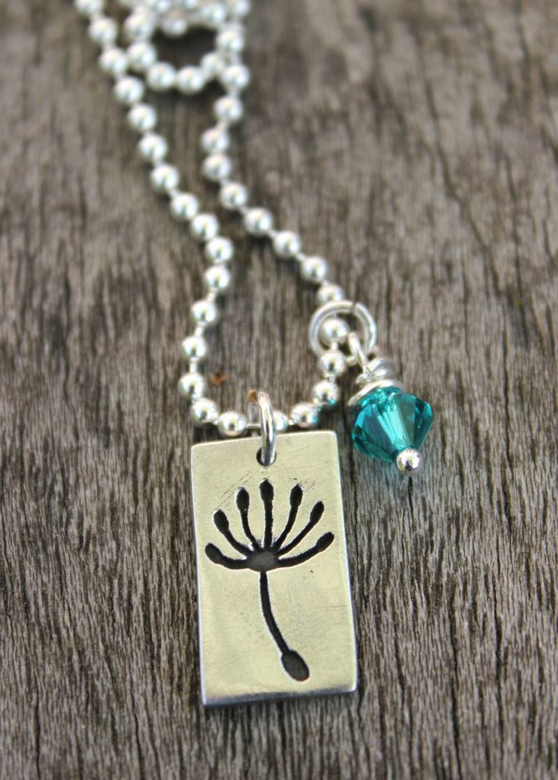 Löwenzahn Wunsch Silber Anhänger, Machen Einen Wunsch-Anhänger, Uhr Halskette, Samen Schmuck, Schmuck von littlesilverhedgehog