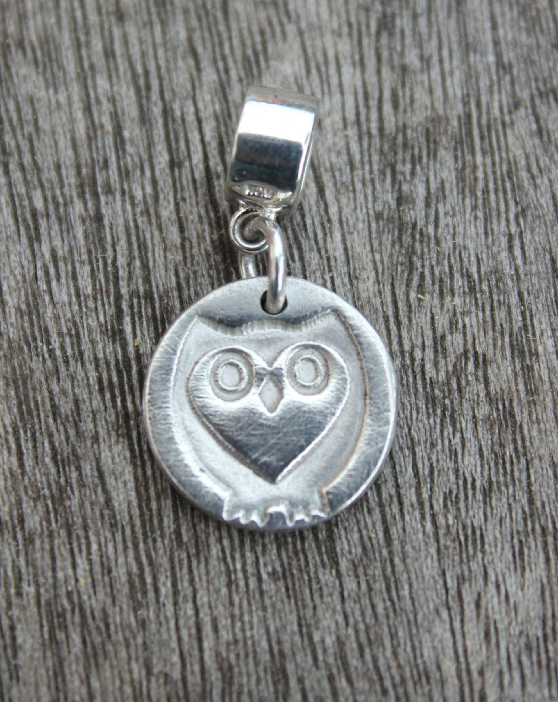 Pandora Eule Charm, Silber Schlange Armband Charms, Handgemachter Stil Kompatibel Charm von littlesilverhedgehog