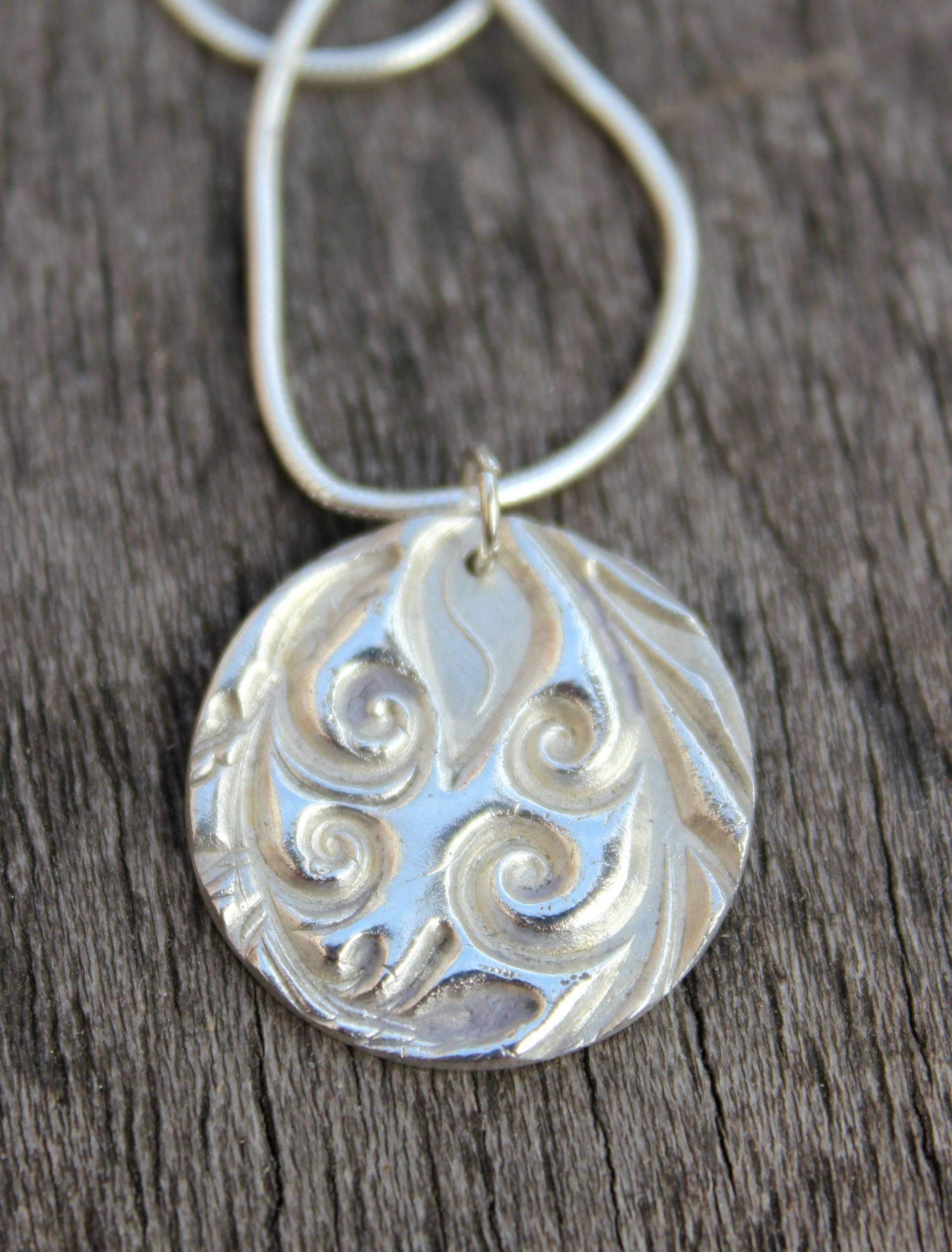 Silber Ozean Welle Halskette, Anhänger, Strand Strand-Anhänger, Maori Wirbel Meer Inspiriert Anhänger von littlesilverhedgehog