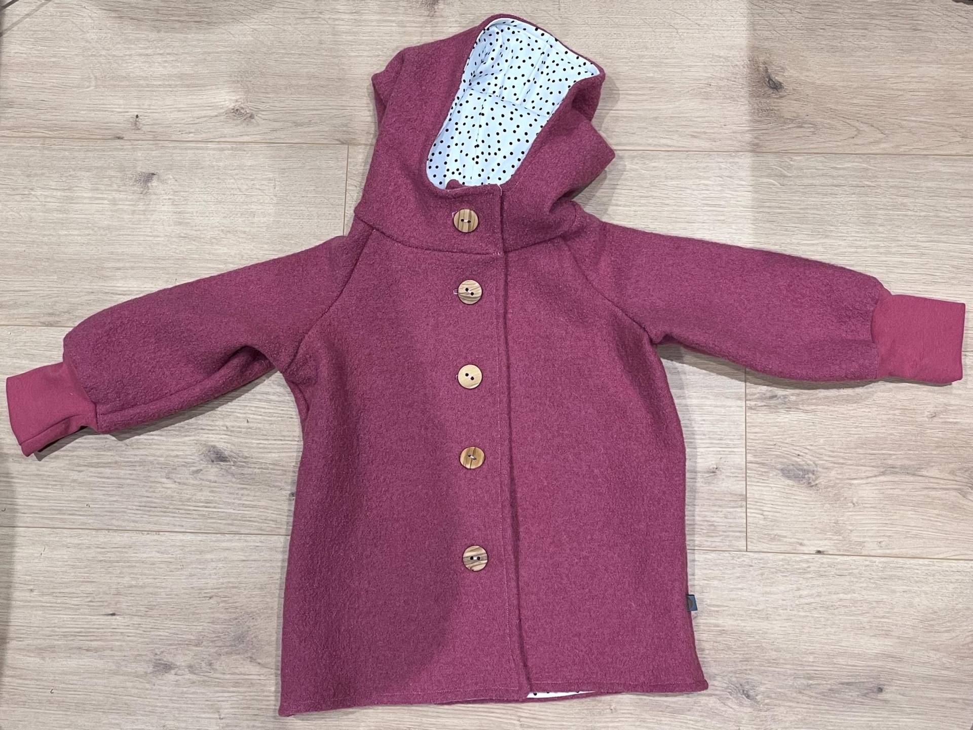 Wollwalkmantel/ Wollwalkjacke Beere Für Mädchen in Gr. 98/104 von littlethingsbyJanina