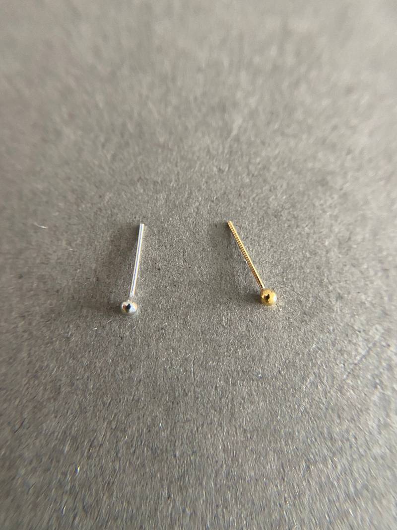 2 Stück/Silber 2mm Kugel "Band It Yourself" Nasenstecker, Silber, Gold, Gerade Endende Nasenstecker - Sterling Silber 2 Stück/Silber 2mm Kugel "Band It Yourself" Nasenstecker, Silber, Gold, Gerade Endende Nasenstecker - Sterling Silber von littletinyNY