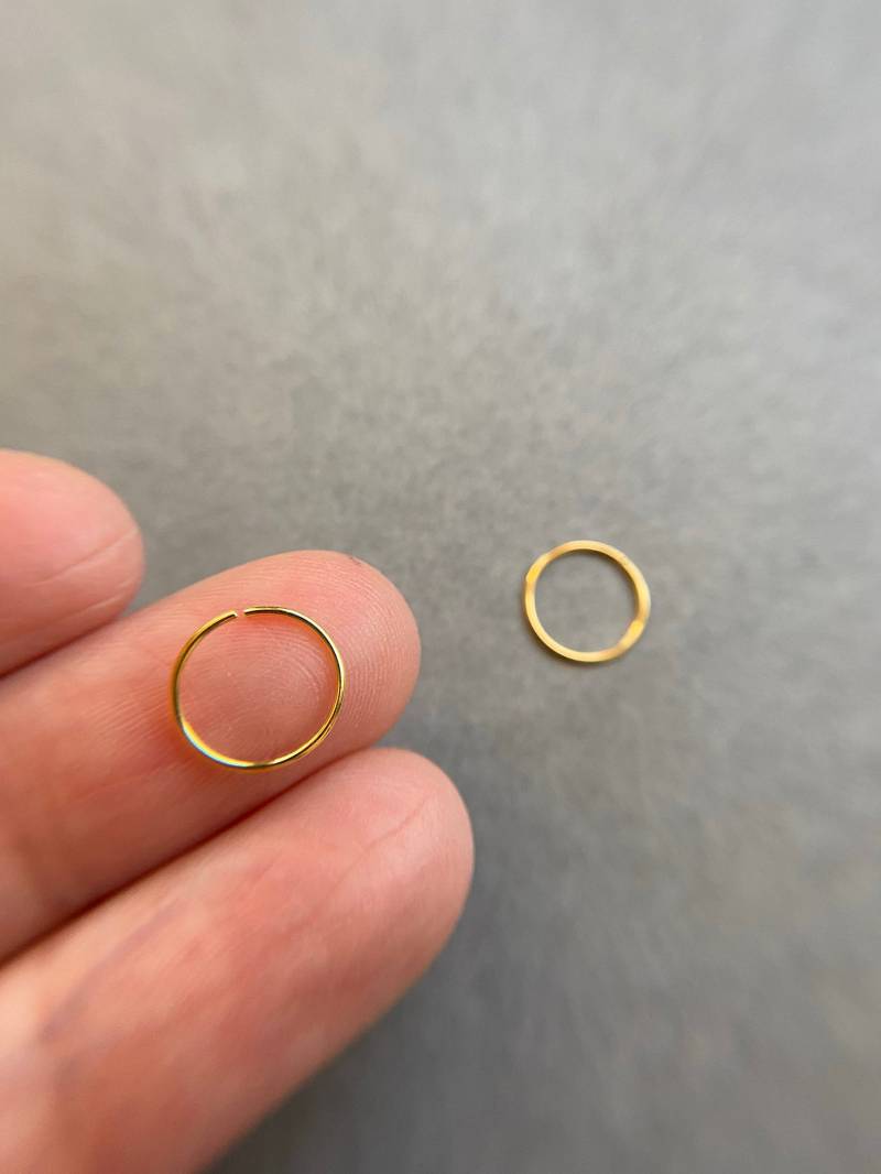 2Stück/Gold Nasenringe 8mm 10mm - Sterling Silber [Nog1013] von littletinyNY