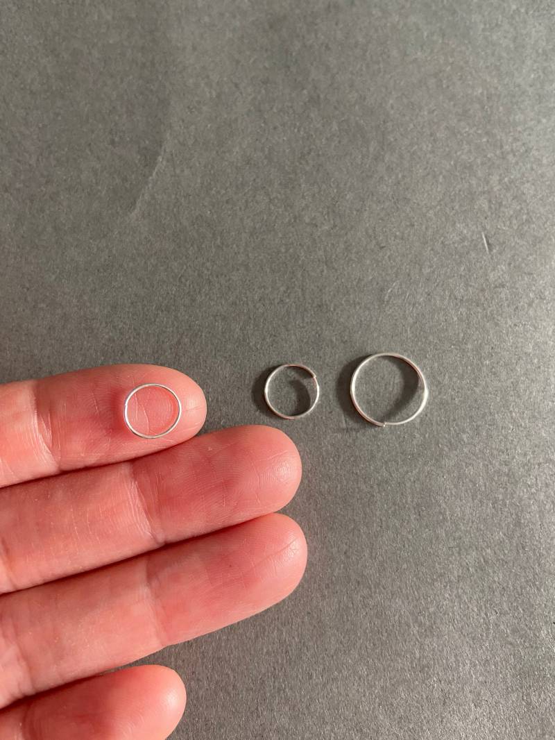 2Stück/Silber Dünne Nasenringe 8mm 10mm 11mm - Sterling Silber [Nos1013] von littletinyNY