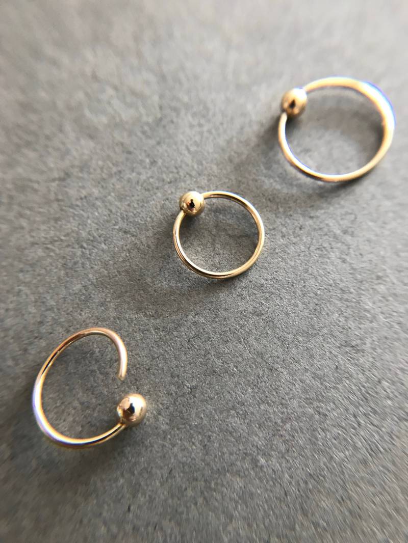 Gold Filled/Knorpel Creolen , Helix Mit Kugel, Piercing, Piercing Gold Filled/Knorpel Creolen , Helix Mit Kugel, Piercing, Piercing von littletinyNY
