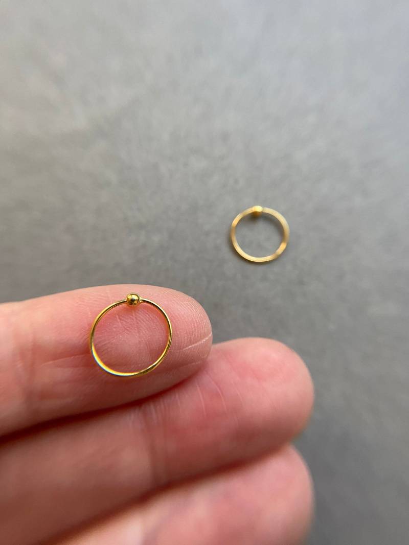 Nasenring Gold Mit Kleinem Punkt - Sterling Silber [Nog1014] von littletinyNY