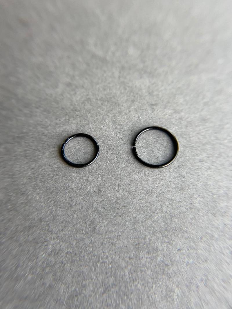 Schwarze Nase Ring - Sterling Silber [No1021] von littletinyNY