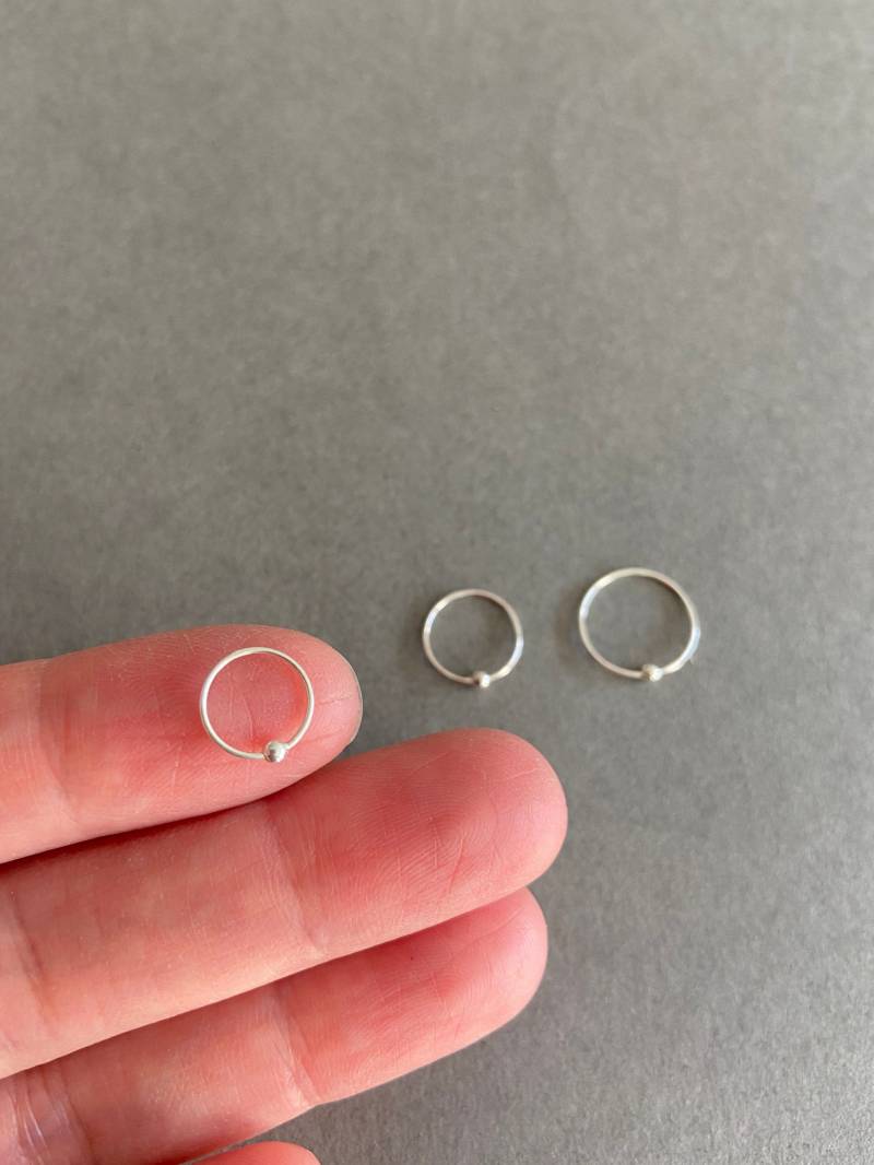 Silber Kleiner Nasenring Mit Kleinem Punkt - Sterling [Nos1014] von littletinyNY