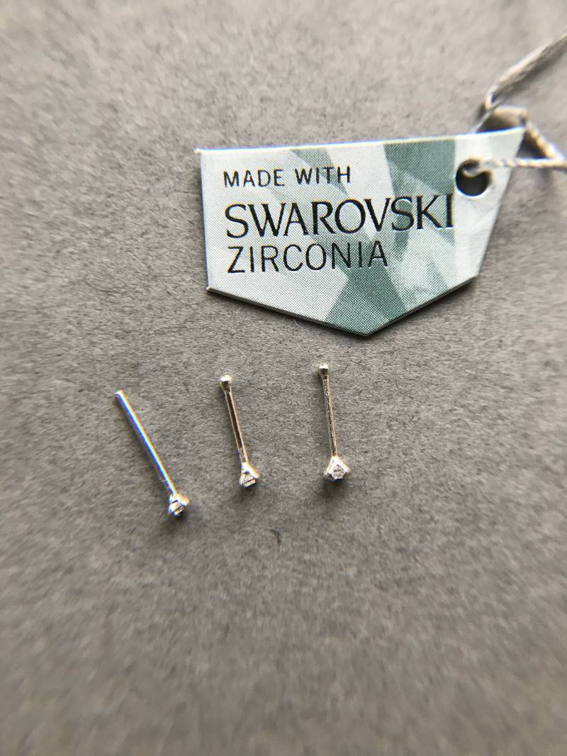 Swarovski Silber Nase Knochen Ohrstecker 1, 5 Mm - Sterling Swarovski Silber Nase Knochen Ohrstecker 1, 5 Mm - Sterling von littletinyNY