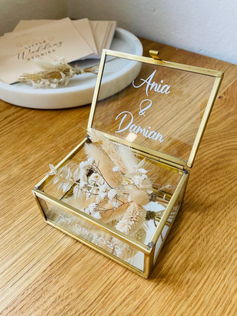 Ringschatulle Gold | Ringkästchen Personalisierte Ringbox Eheringe Hochzeit Verlobung Standesamtliche von littleweddingstories