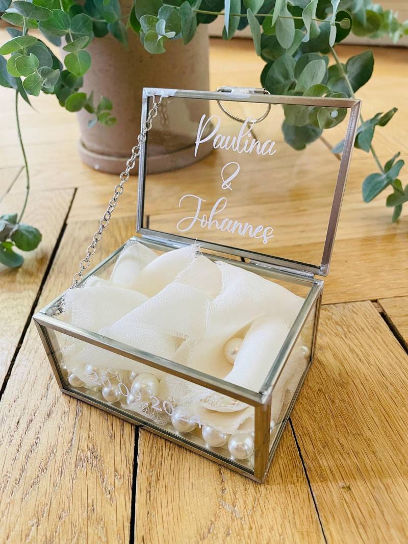 Ringschatulle Silber Mit Perlen | Ringkästchen Personalisierte Ringbox Eheringe Hochzeit Verlobung Standesamtliche Ringschatulle Silber Mit Perlen | Ringkästchen Personalisierte Ringbox Eheringe Hochzeit Verlobung Standesamtliche von littleweddingstories