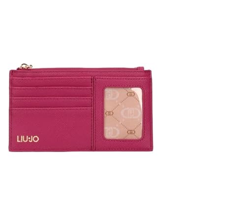 LIU JO Caliwen A25LJ22 AF4274 E0087 Damen-Geldbörse mit Reißverschluss, Schwarz, fuchsia, Einheitsgröße von Liu Jo