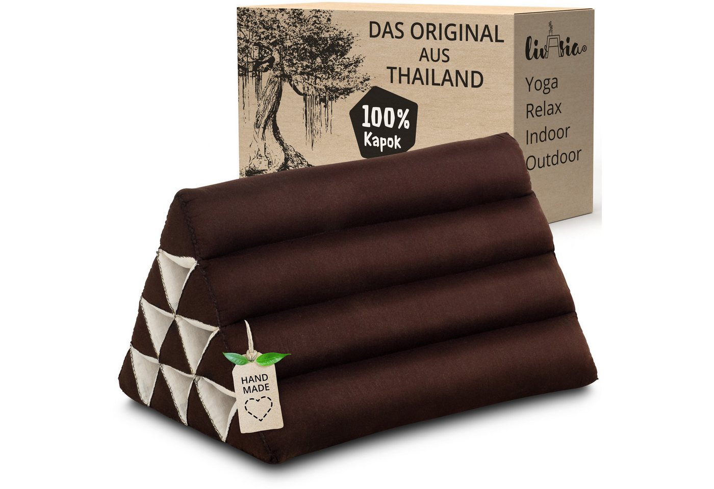 livasia Keilkissen Dreieckskissen (Basic) vegan und handgefertigt, 30x50x29cm, Kapok von livasia