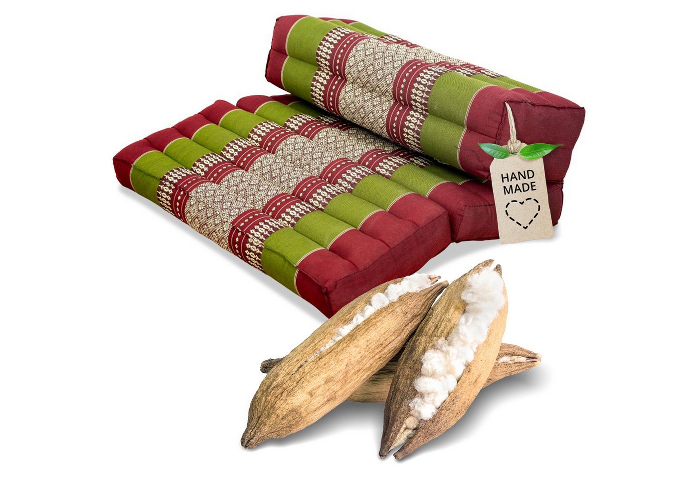 livasia Stützkissen Stützkissen faltbar, vegan und handgefertigt, 72x50x12cm, Kapok livasia Stützkissen Stützkissen faltbar, vegan und handgefertigt, 72x50x12cm, Kapok von livasia