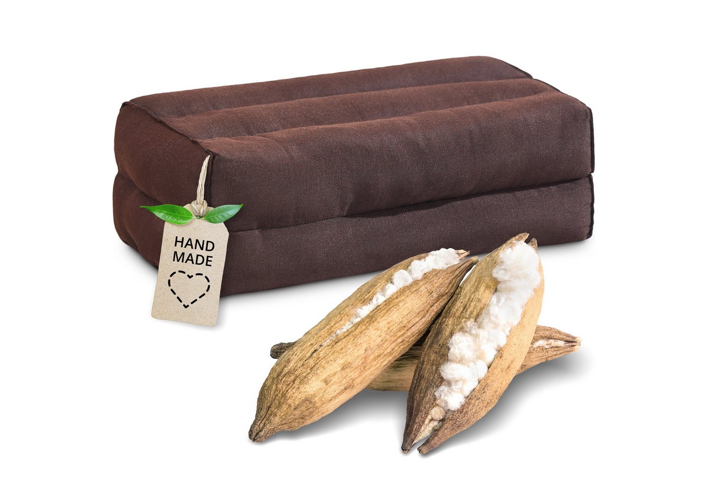 livasia Stützkissen Yogakissen (Basic) vegan und handgefertigt, 17x34x12cm, Kapok von livasia