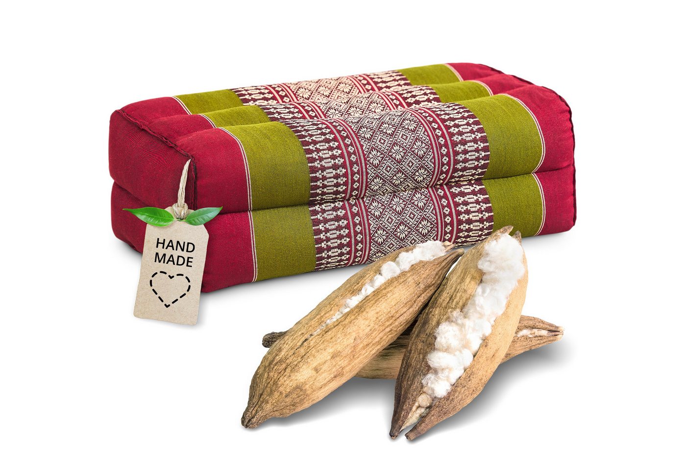 livasia Stützkissen Yogakissen (Classic) vegan und handgefertigt, 17x34x12cm, Kapok von livasia