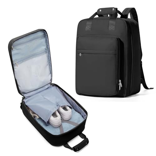 livbote Reiserucksack Damen, Handgepäck Rucksack mit Schuhfach Wasserdicht 40L Groß Easyjet Handgepäck 45x36x20 Rucksack Flugzeug Handgepäck, Schwarz von livbote