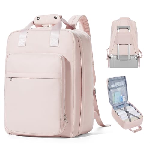 livbote Easyjet Handgepäck 45x36x20 Reiserucksack Damen Rucksack Flugzeug Handgepäck Rucksack mit Schuhfach Wasserdicht 40L Groß Rosa von livbote