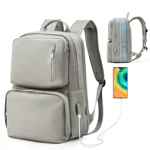 livbote Laptop Rucksack Damen Groß, Rucksack Handgepäck Flugzeug, 40x30x20 Handgepäck Rucksack, Reiserucksack Wasserdicht Rucksack für Reise Schule Arbeit -Braun von livbote