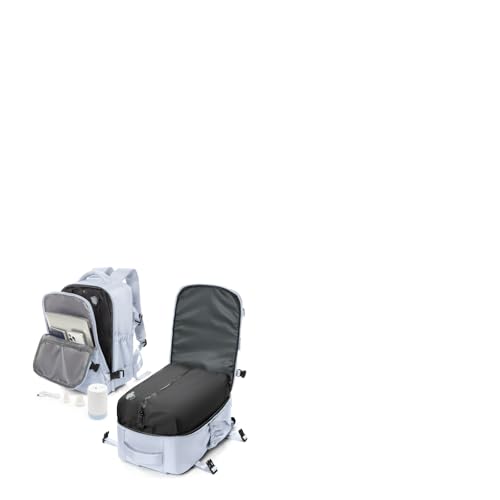 Vakuum Rucksack Handgepäck Flugzeug mit Vakuumpumpe Travel Vacuum Backpack Airbag Rucksack für Damen & Herren Vacpack Tasche Reiserucksack mit Vakuumsystem, Grau von livbote