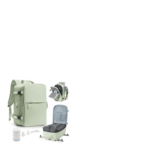 livbote Vakuum Rucksack Handgepäck Flugzeug mit Vakuumpumpe Vacuum Backpack Travel Airbag Rucksack für Damen & Herren Vacpack Tasche Reiserucksack mit Vakuumsystem -Mintgrün von livbote