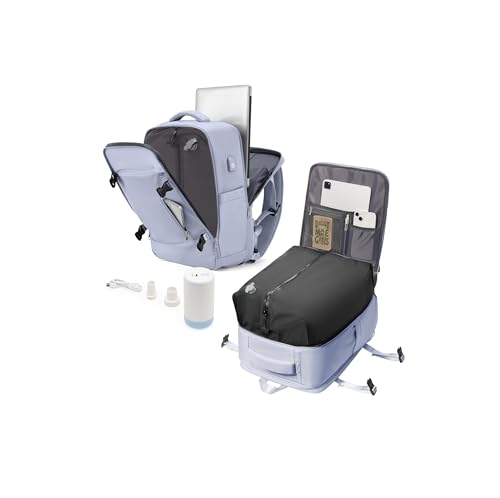 livbote Vakuum Rucksack Vakuumrucksack für Reisen Vacuum Backpack Travel Airbag Rucksack Handgepäck Flugzeug Vacpack Tasche Reiserucksack mit Vakuumsystem für Damen Herren, Lila von livbote