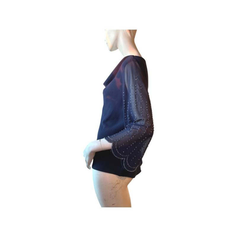 Vintage S.l Fashions Deco Style Shiffon Perlen Ärmel Navy Bluse/Top Vintage S.l Fashions Deco Style Shiffon Perlen Ärmel Navy Bluse/Top von livingdollsboudoir