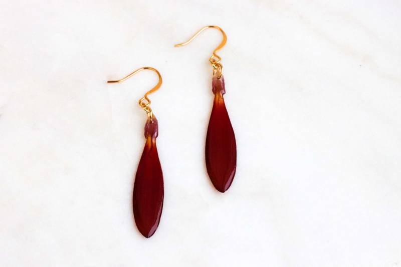 Echte Rote Blütenblatt Ohrringe Mit Harz Überzogen, Natur-Inspirierter Leichter Schmuck, Einzigartiges Geschenk Für Sie, Zum Muttertag Echte Rote Blütenblatt Ohrringe Mit Harz Überzogen, Natur-Inspirierter Leichter Schmuck, Einzigartiges Geschenk Für Sie, Zum Muttertag von livinlovin