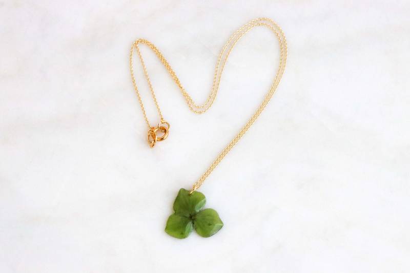 Hortensie Anhänger Halskette, Echte Grüne Blume Anhänger, Natur Inspiriert Harz Floral Schmuck, Weihnachtsgeschenk von livinlovin