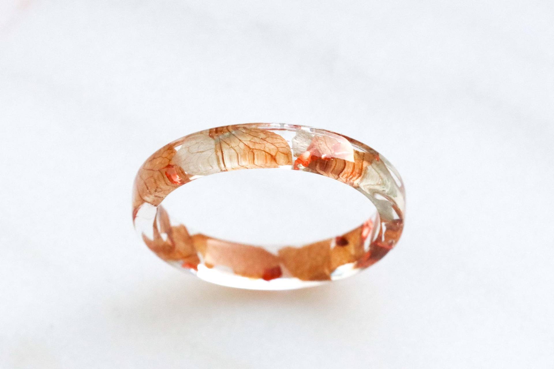 Hortensien-Harz-Ring Echte Gepresste Blütenblätter, Gold-Silber-Kupfer-Flocken von livinlovin