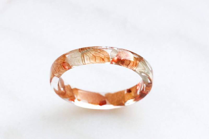 Hortensien-Harz-Ring Echte Gepresste Blütenblätter, Gold-Silber-Kupfer-Flocken Hortensien-Harz-Ring Echte Gepresste Blütenblätter, Gold-Silber-Kupfer-Flocken von livinlovin